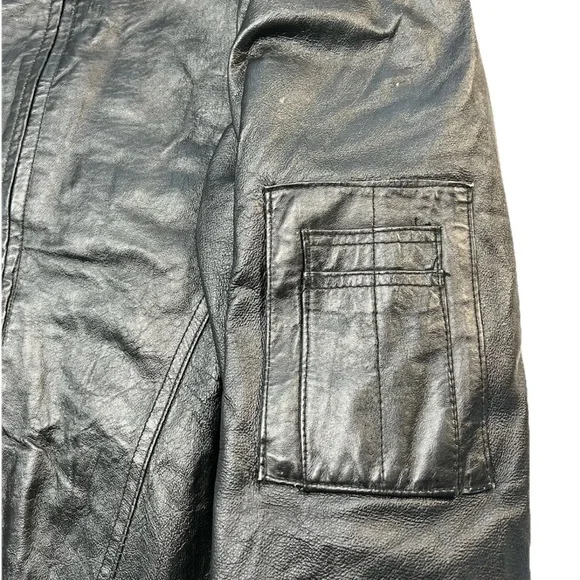 VINTAGE US ARMY LEATHER Bomber JACKET MENS Large Runs Larger See Measure Pics - Picture 6 of 10